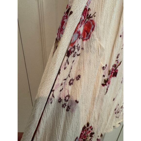 Free People Tree Swing Tunic Dress Cream Floral Boho Oversized Small - Picture 5 of 8